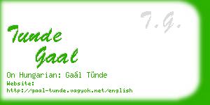 tunde gaal business card